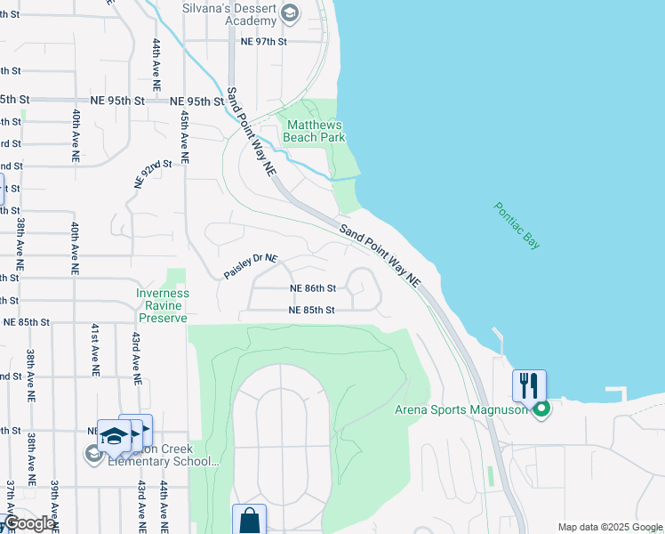map of restaurants, bars, coffee shops, grocery stores, and more near 4944 Northeast 87th Street in Seattle