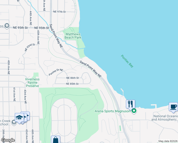 map of restaurants, bars, coffee shops, grocery stores, and more near in Seattle