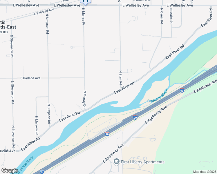 map of restaurants, bars, coffee shops, grocery stores, and more near 24905 East River Road in Otis Orchards-East Farms