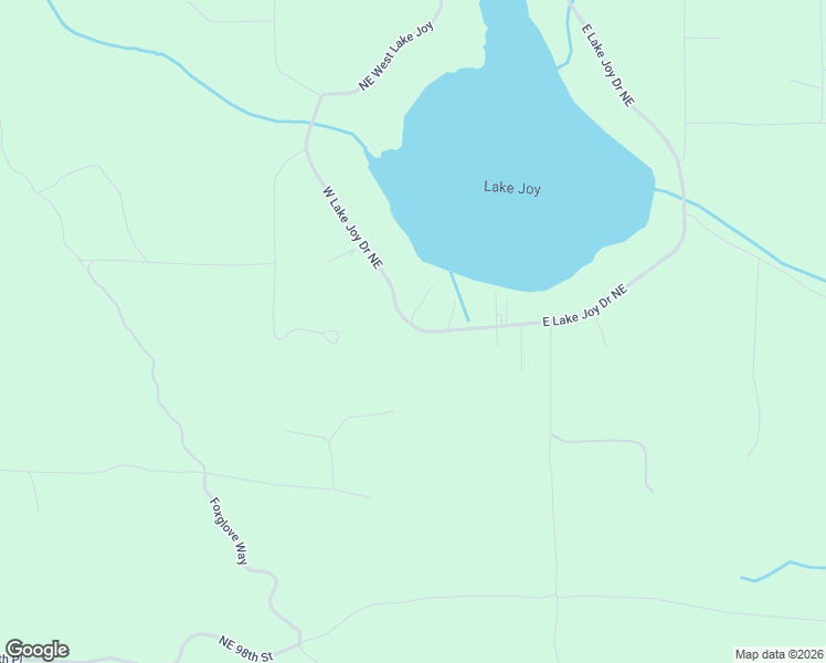 map of restaurants, bars, coffee shops, grocery stores, and more near West Lake Joy Drive Northeast in King County