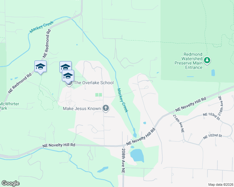map of restaurants, bars, coffee shops, grocery stores, and more near 10704 206th Avenue Northeast in Redmond