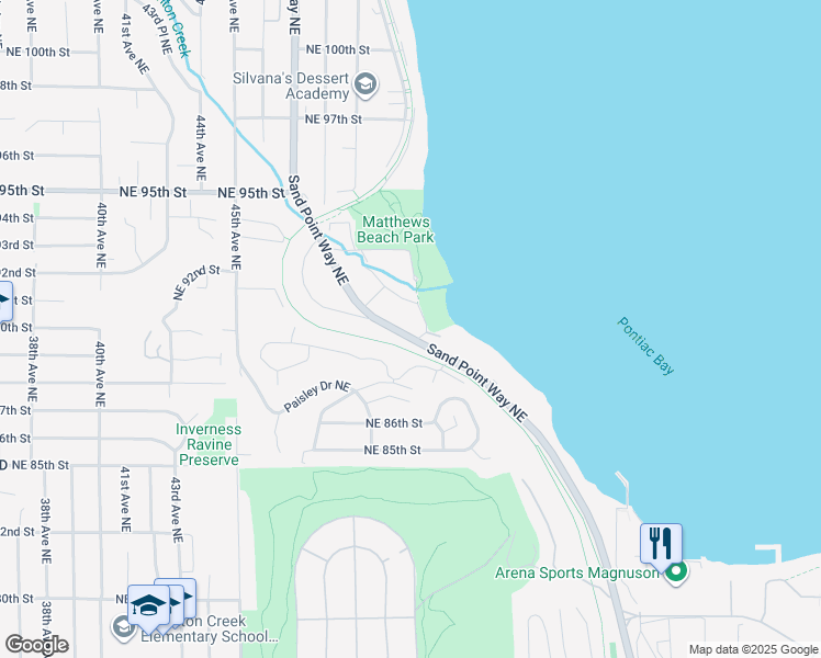 map of restaurants, bars, coffee shops, grocery stores, and more near 9017 51st Avenue Northeast in Seattle