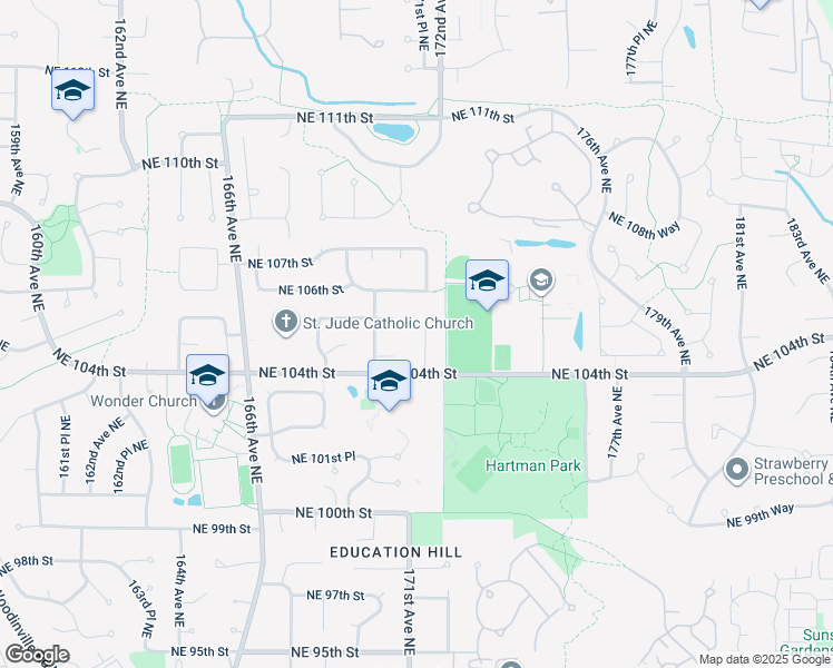 map of restaurants, bars, coffee shops, grocery stores, and more near 10503 171st Avenue Northeast in Redmond