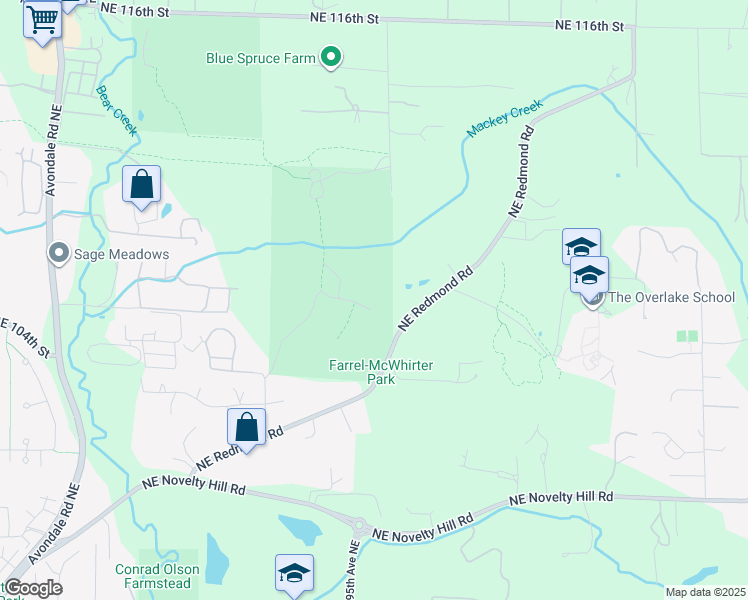 map of restaurants, bars, coffee shops, grocery stores, and more near 19545 Northeast Redmond Road in Redmond