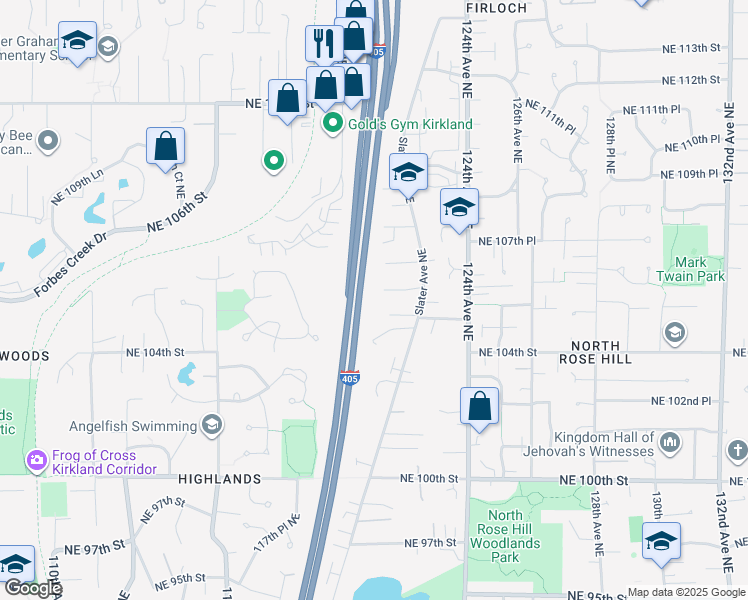 map of restaurants, bars, coffee shops, grocery stores, and more near 416 8th Avenue in Kirkland