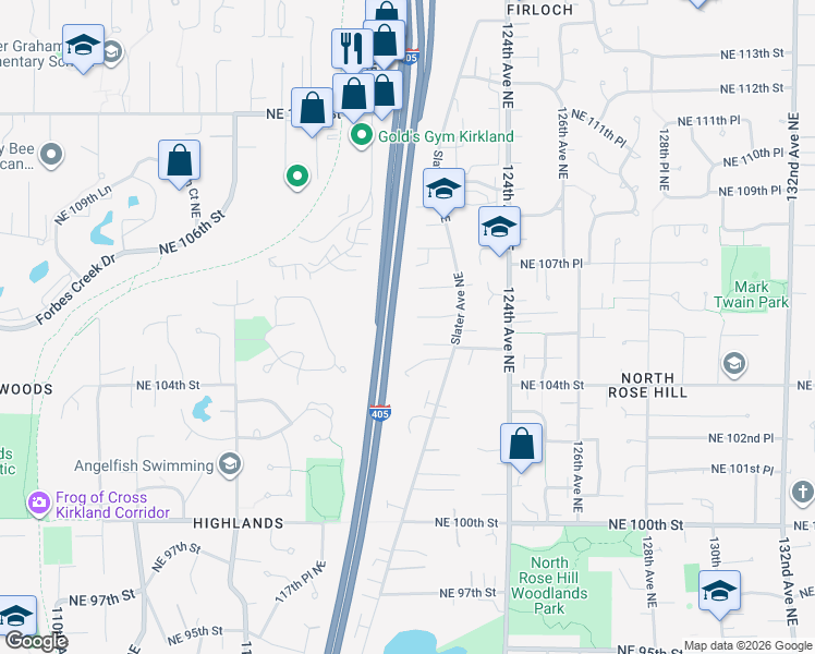 map of restaurants, bars, coffee shops, grocery stores, and more near 416 8th Avenue in Kirkland