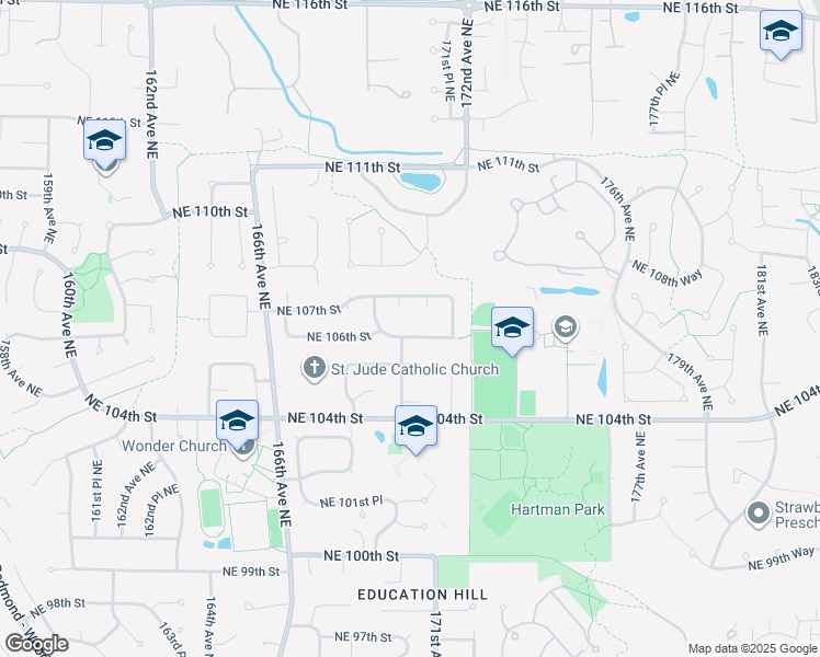 map of restaurants, bars, coffee shops, grocery stores, and more near 10604 170th Court Northeast in Redmond