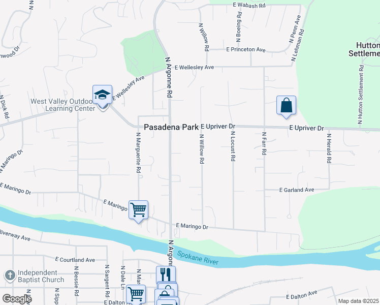 map of restaurants, bars, coffee shops, grocery stores, and more near 4207 North Willow Road in Spokane