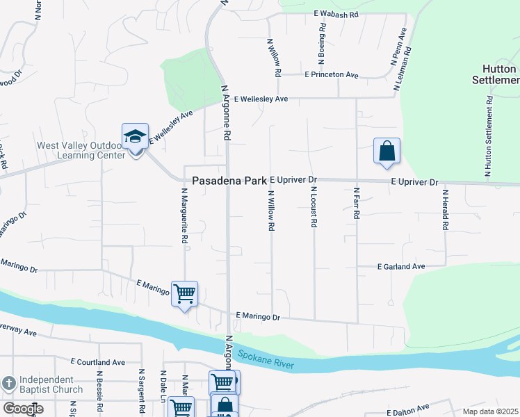 map of restaurants, bars, coffee shops, grocery stores, and more near 4207 North Willow Road in Spokane