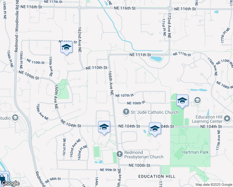 map of restaurants, bars, coffee shops, grocery stores, and more near 10614 166th Place Northeast in Redmond