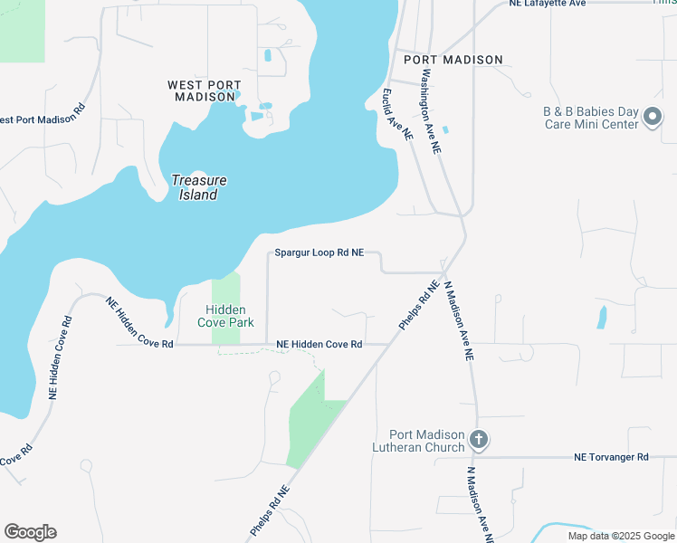 map of restaurants, bars, coffee shops, grocery stores, and more near 8955 Northeast Spargur Loop Road in Bainbridge Island