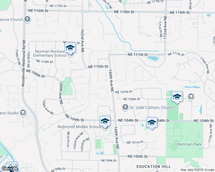 map of restaurants, bars, coffee shops, grocery stores, and more near 10816 165th Place Northeast in Redmond