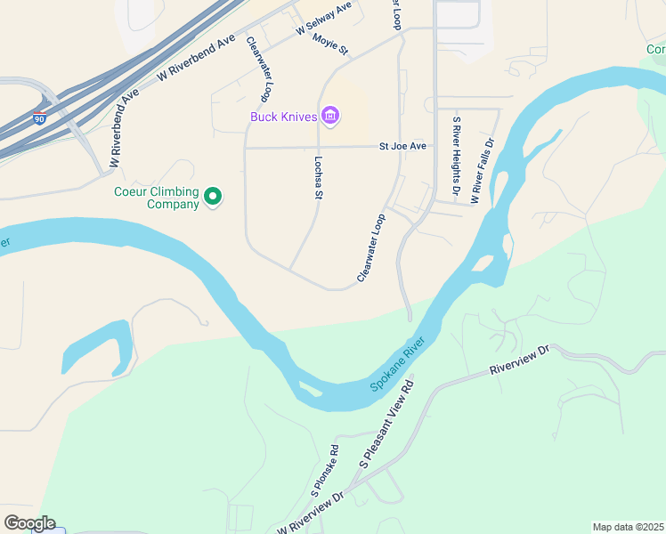 map of restaurants, bars, coffee shops, grocery stores, and more near 721 South Lochsa Street in Post Falls