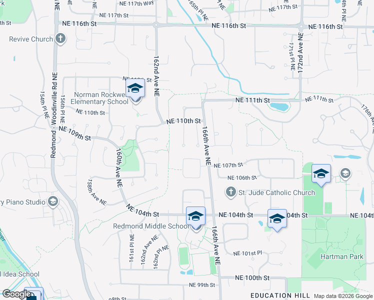 map of restaurants, bars, coffee shops, grocery stores, and more near 10819 164th Avenue Northeast in Redmond