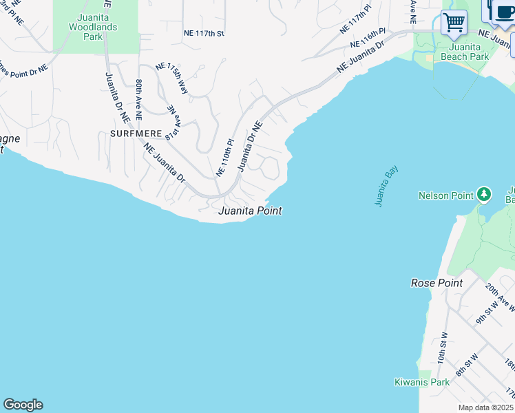 map of restaurants, bars, coffee shops, grocery stores, and more near in Kirkland