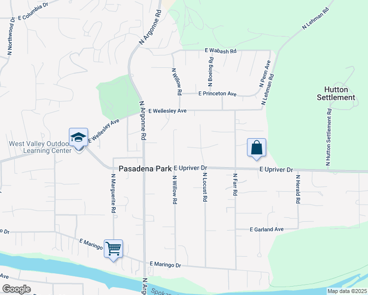 map of restaurants, bars, coffee shops, grocery stores, and more near 9417 East Heroy Court in Spokane