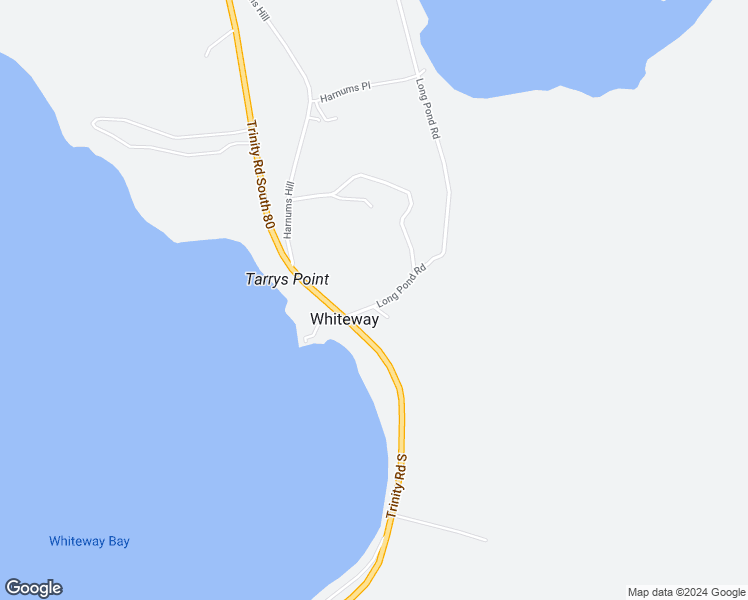 map of restaurants, bars, coffee shops, grocery stores, and more near 13 Long Pond Road in Whiteway