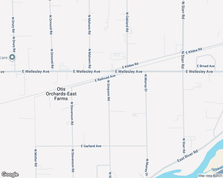 map of restaurants, bars, coffee shops, grocery stores, and more near 4524 North Simpson Road in Otis Orchards-East Farms