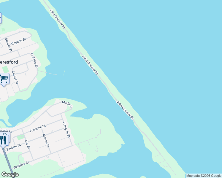 map of restaurants, bars, coffee shops, grocery stores, and more near 921 John Cormier Street in Beresford