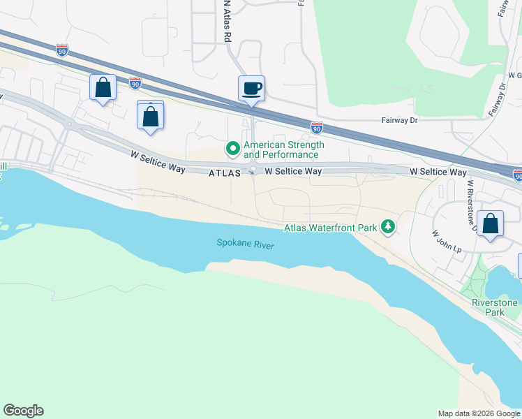map of restaurants, bars, coffee shops, grocery stores, and more near in Coeur d'Alene