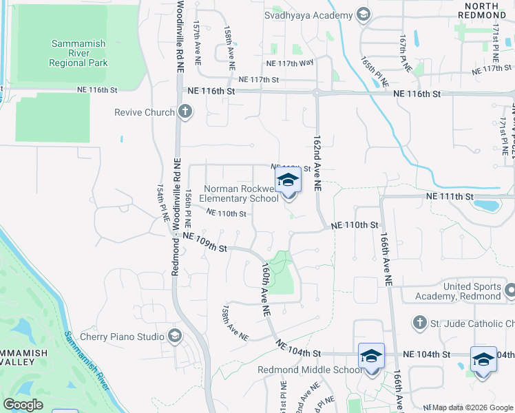 map of restaurants, bars, coffee shops, grocery stores, and more near 10918 159th Avenue Northeast in Redmond