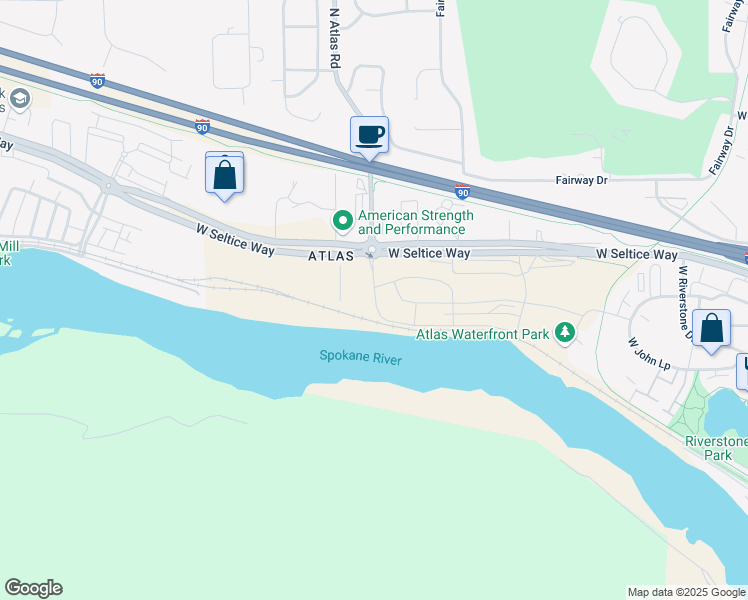 map of restaurants, bars, coffee shops, grocery stores, and more near 3074 West Seltice Way in Coeur d'Alene