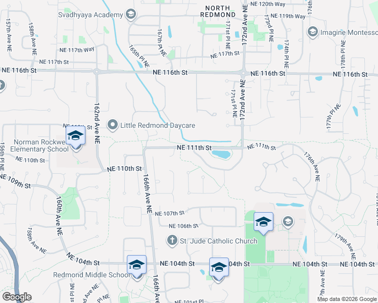 map of restaurants, bars, coffee shops, grocery stores, and more near 11033 169th Place Northeast in Redmond