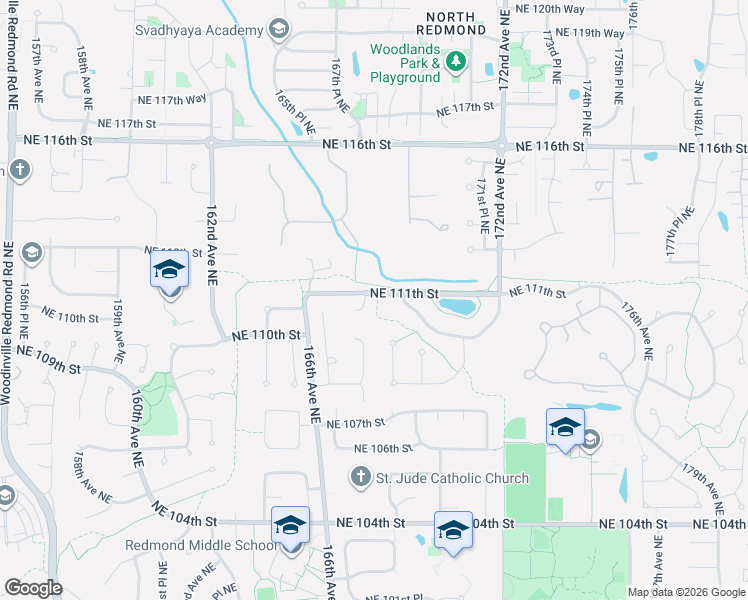 map of restaurants, bars, coffee shops, grocery stores, and more near 11054 167th Court Northeast in Redmond