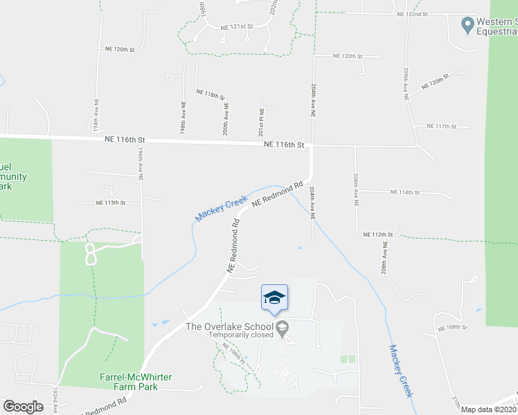 map of restaurants, bars, coffee shops, grocery stores, and more near 20027 Northeast Redmond Road in Redmond