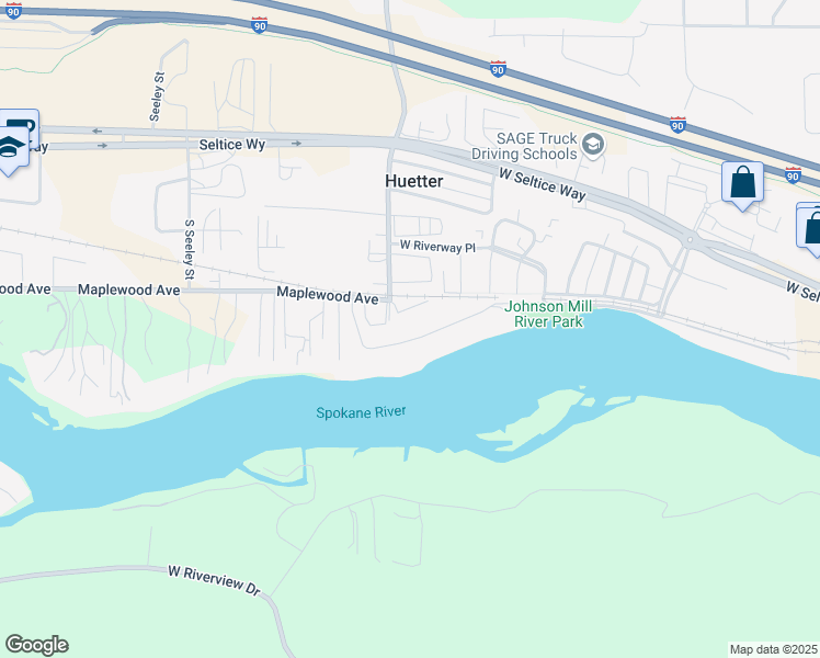 map of restaurants, bars, coffee shops, grocery stores, and more near 4768 West Mill River Court in Coeur d'Alene