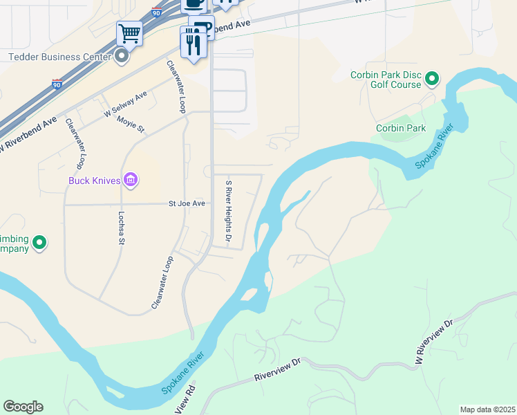 map of restaurants, bars, coffee shops, grocery stores, and more near 695 South Majestic View Drive in Post Falls