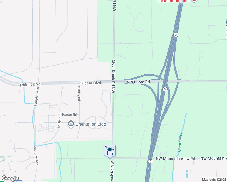map of restaurants, bars, coffee shops, grocery stores, and more near 3000 Northwest Piper Court in Silverdale