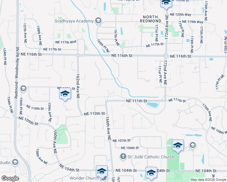map of restaurants, bars, coffee shops, grocery stores, and more near 11258 166th Avenue Northeast in Redmond