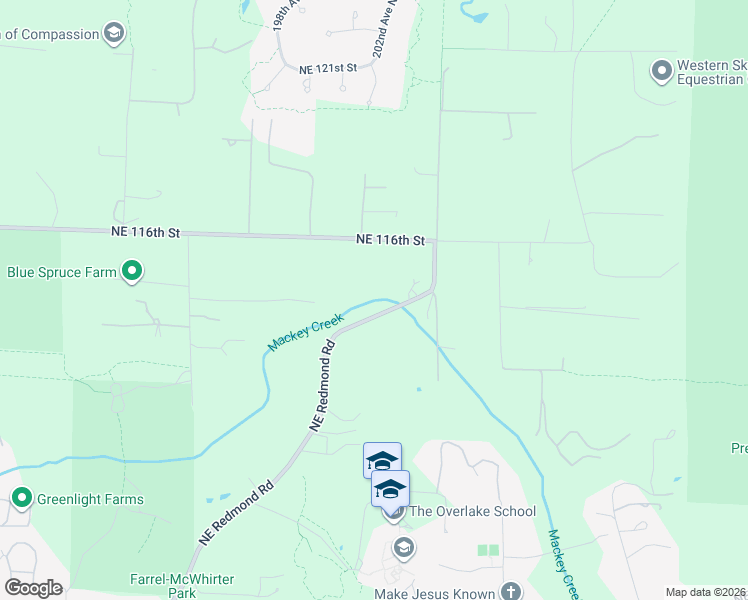 map of restaurants, bars, coffee shops, grocery stores, and more near 20027 Northeast Redmond Road in Redmond