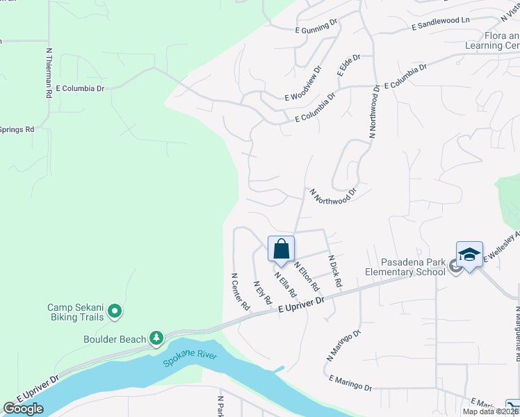 map of restaurants, bars, coffee shops, grocery stores, and more near 7712 East Princeton Avenue in Spokane