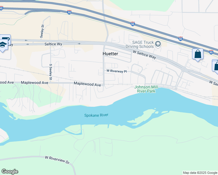 map of restaurants, bars, coffee shops, grocery stores, and more near 4768 West Mill River Court in Coeur d'Alene
