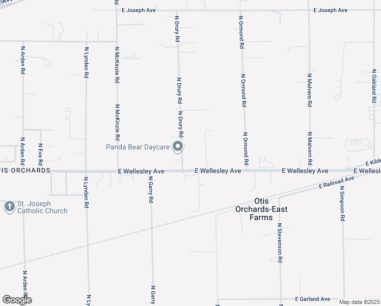 map of restaurants, bars, coffee shops, grocery stores, and more near 4826 North Drury Road in Otis Orchards-East Farms