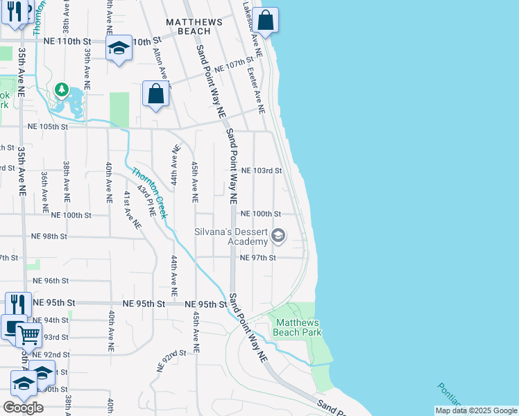 map of restaurants, bars, coffee shops, grocery stores, and more near 10013 49th Avenue Northeast in Seattle