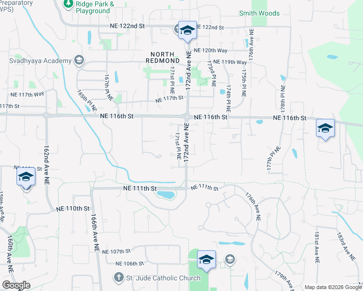 map of restaurants, bars, coffee shops, grocery stores, and more near 17029 Northeast 113th Court in Redmond