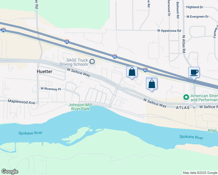 map of restaurants, bars, coffee shops, grocery stores, and more near 4123 Saw Blade Lane in Coeur d'Alene