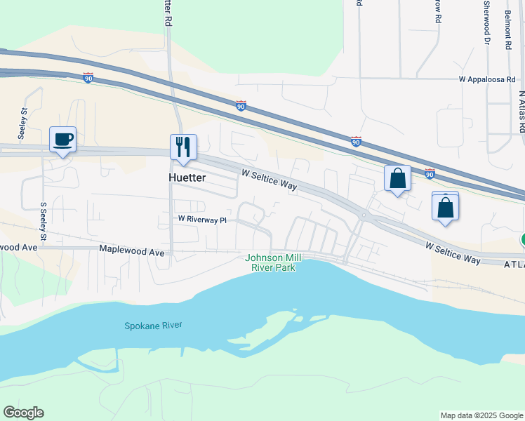map of restaurants, bars, coffee shops, grocery stores, and more near 4471 Greenchain Loop in Coeur d'Alene