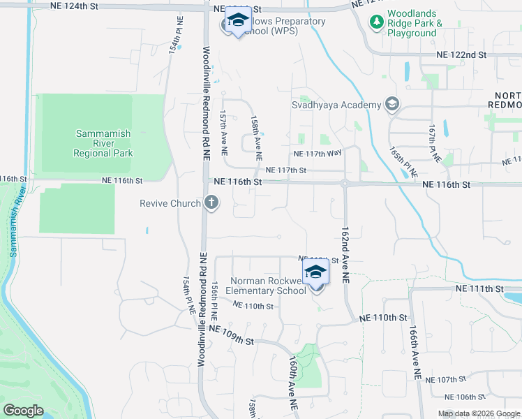 map of restaurants, bars, coffee shops, grocery stores, and more near 11496 158th Avenue Northeast in Redmond