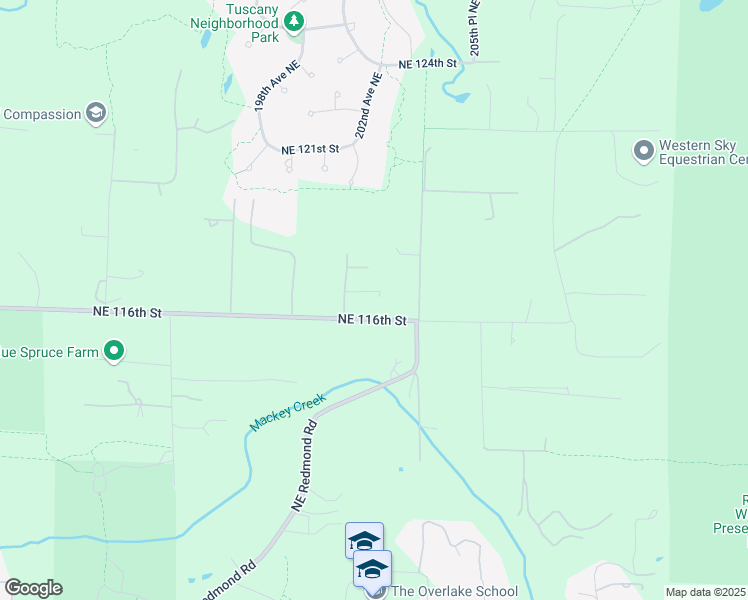 map of restaurants, bars, coffee shops, grocery stores, and more near 20208 Northeast 116th Street in Redmond