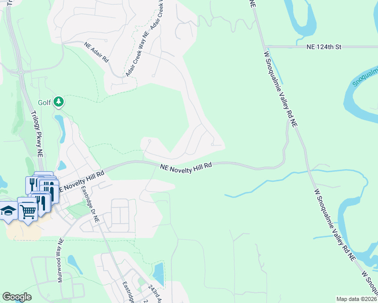 map of restaurants, bars, coffee shops, grocery stores, and more near 24459 Northeast Vine Maple Way in Redmond