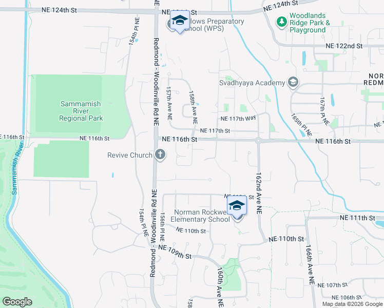 map of restaurants, bars, coffee shops, grocery stores, and more near 11496 158th Avenue Northeast in Redmond
