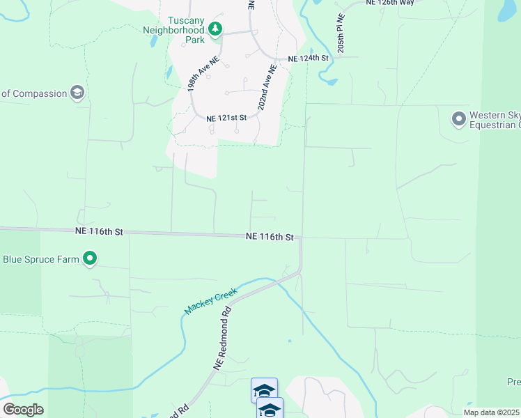 map of restaurants, bars, coffee shops, grocery stores, and more near 20208 Northeast 116th Street in Redmond