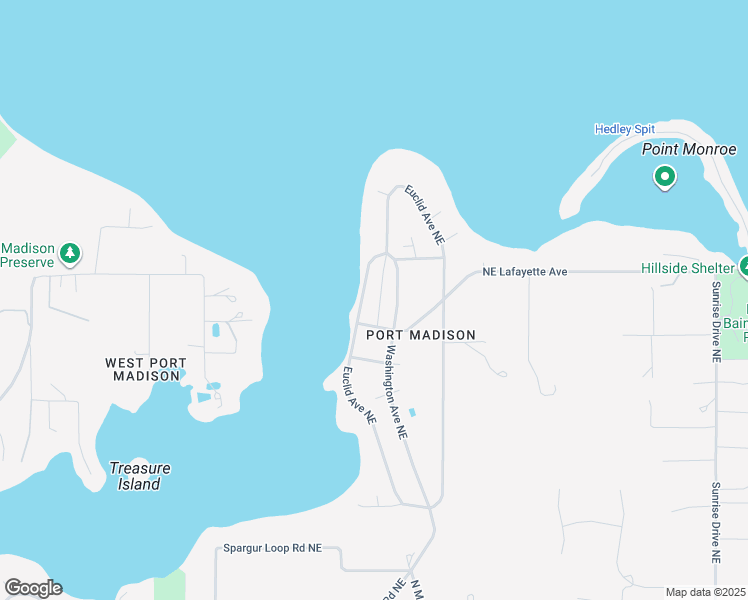 map of restaurants, bars, coffee shops, grocery stores, and more near 15559 Washington Avenue Northeast in Bainbridge Island