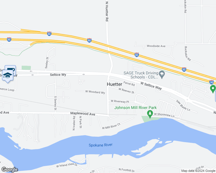 map of restaurants, bars, coffee shops, grocery stores, and more near 4811 West Reeves Street in Coeur d'Alene