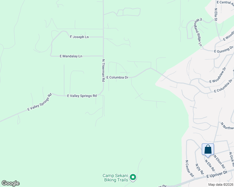 map of restaurants, bars, coffee shops, grocery stores, and more near 5614 North Thierman Road in Spokane
