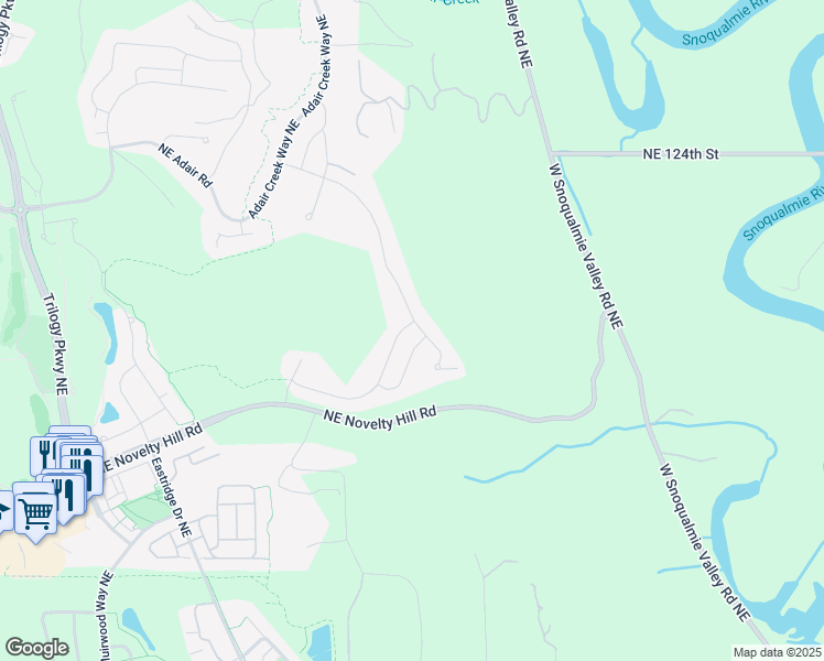 map of restaurants, bars, coffee shops, grocery stores, and more near 24591 Northeast Vine Maple Way in Redmond